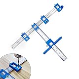 Cabinet Hardware Jig Tool Adjustable Metal Punch Locator Tool Fast and Accurate Drill Template Guide...