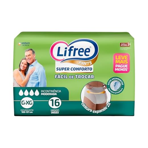 Lifree Fralda Geriátrica Tipo Calça Super Conforto Tamanho 16 Unidades Cor: Branco Tamanho: Grande/Extra Grande