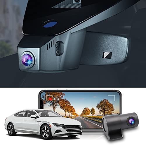 Fitcamx Front 2K+Rear 1080P Dash Cam Adapts for Volkswagen Arteon 2019-2024 S SE SEL Premium R-line 4motion, OEM Look, Dual HD Video, Loop Recording, WiFi & APP, Parking Mode, Easy to Use, 64GB Card