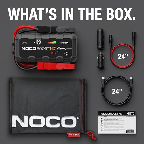 NOCO Boost GB70: 2000A UltraSafe Jump Starter – 12V Lithium Battery Booster Pack, Portable Jump Box, Power Bank & Jumper Cables - for 8.0L Gas and 6.0L Diesel Engines by NOCO - Image 6