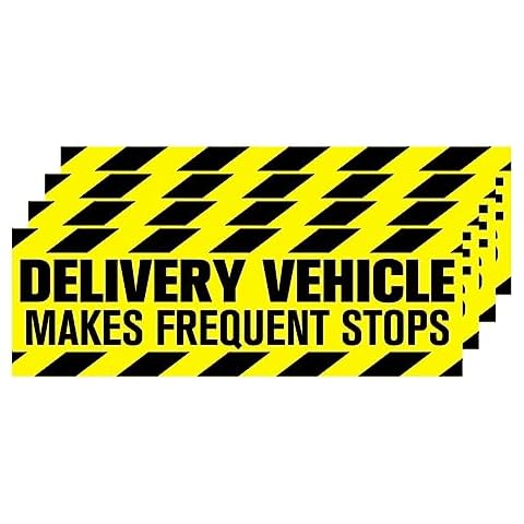 Dakchor Vivid Yellow Delivery Vehicle Makes Frequent Stops Delivery Driver Magnet Sign - Convenient Identification Driver 4 Pcs 7.5x25cm (3x9.8inch) Cover