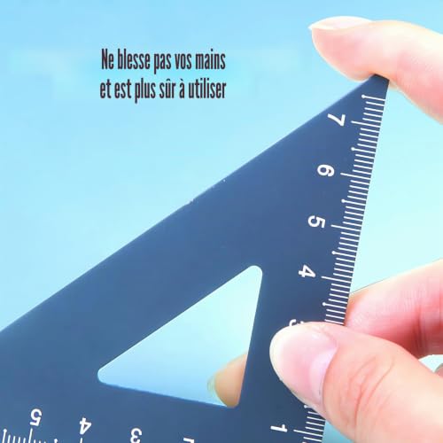 requerre,latte 15 cm,4 pièces règle en métal ensemble coins arrondis conception de sécurité papeterie mathématiques géométrie rapporteur étudiant enseignant école outil essentiel rapporteur college – vue 3