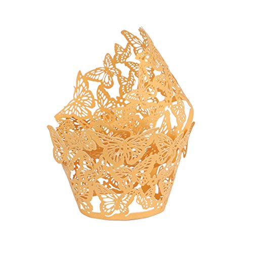 Cupcake Wrapper, Gold Cupcake Wrappers Pack of 50