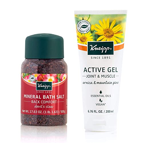 Kneipp Muscle Soothing & Back Comfort Set with Arnica Active Gel and Devil's Claw Mineral Bath Salt
