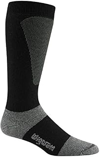 Wigwam Men's Snow Sirocco Knee High Performance Ski Sock, Black,Sock size : XL