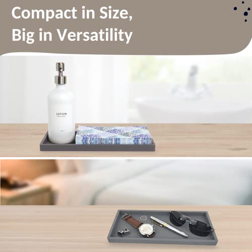Spacewiser Countertop And Vanity Tray - 11.7" Shatterproof Bathroom Tray, Flexible Silicone Soap Tray For Kitchen Sink, Toilet Tank Tray, Bathroom Trays For Counter, Perfume Candle Key Valet Tray #TOP3