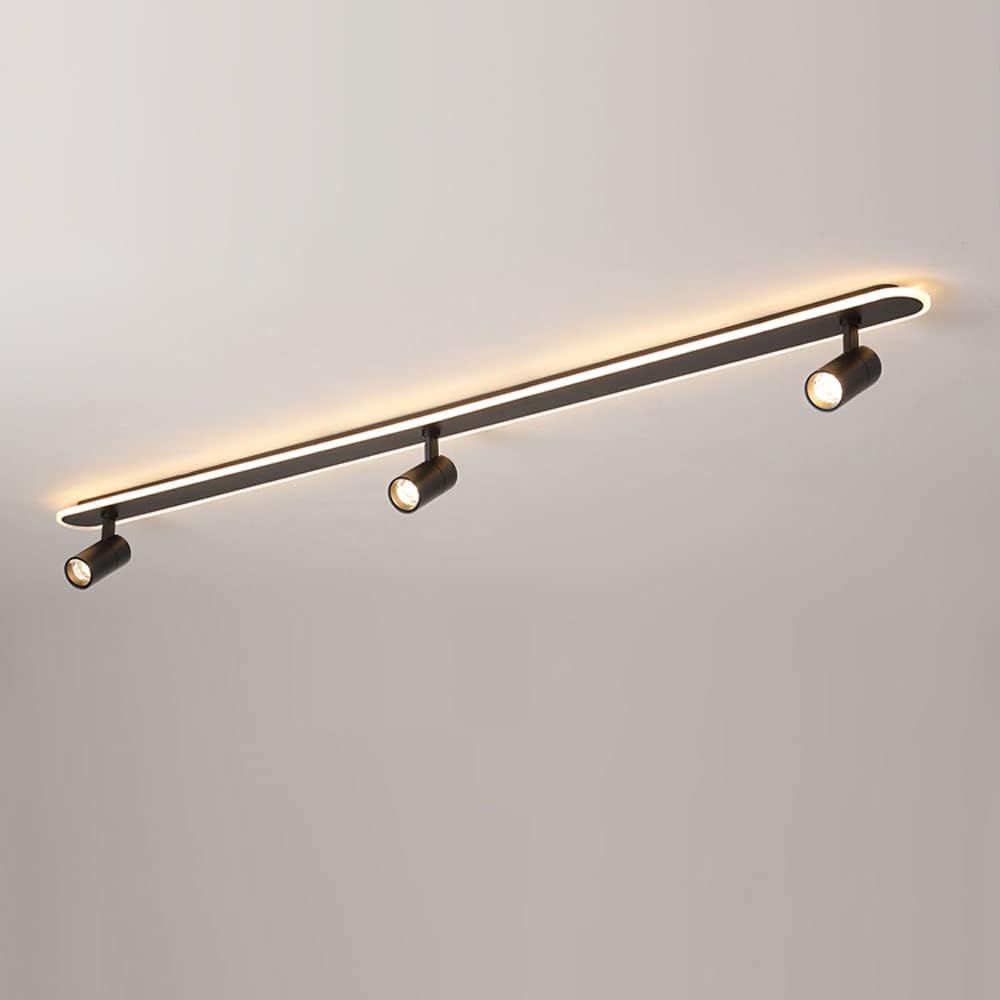 Adjustable Ceiling Spotlights Led Fixed Track Lighting Kit, 3 Way Black Ceiling Mount Spot Light Fixtures, Directional Spotlight Accent Lamps for Kitchen Gallery Hallway/6000K