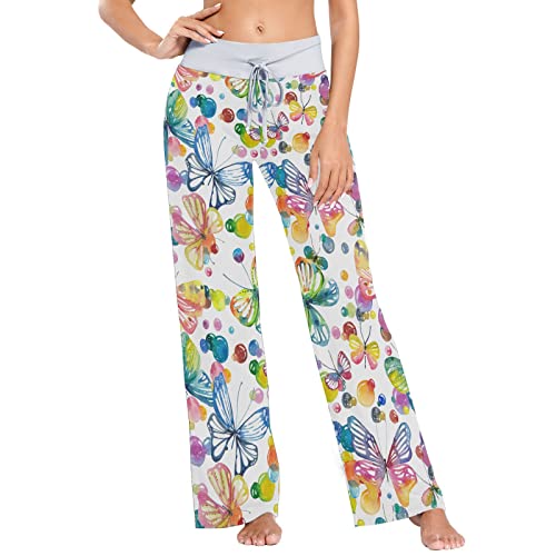 Oarencol Pantalon de pyjama coloré à pois pour femme XS à XL, multicolore, XS Cover