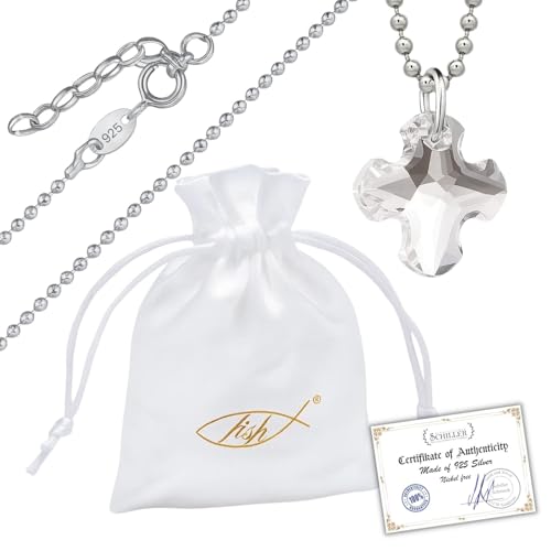 Cruz de plata 925 para niños el regalo ideal con cadena ajustable 2