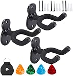 Support mural pour guitare 3 Ensembles, Ukulele Hanger Porte-Hameçons Support pour guitare Crochets pour guitares basse électriques acoustiques et Ukulle