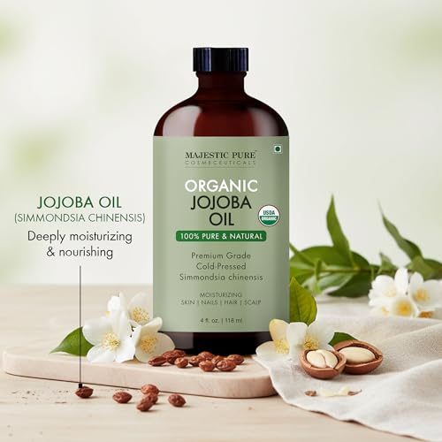 Image of Majestic Pure USDA Organic Jojoba Oil, 100% Pure & Natural - 4 Fl Oz