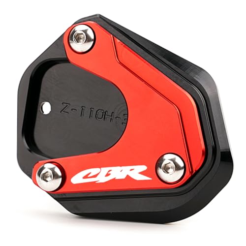 LLIDFONK Motorrad-Ständerpolster Für CBR650R CBR650F CBR 650R 650F 2014-2024 2025 CBR500R CBR300R CBR250R Ständer Zubehör Fuß Seitenständer Stützpad (Rot)