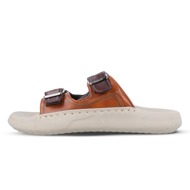 WALKAROO Men's Slide Sandals with Soft Sole, Broad Straps with Buckles and Lightweight - WC8764 - Image 4