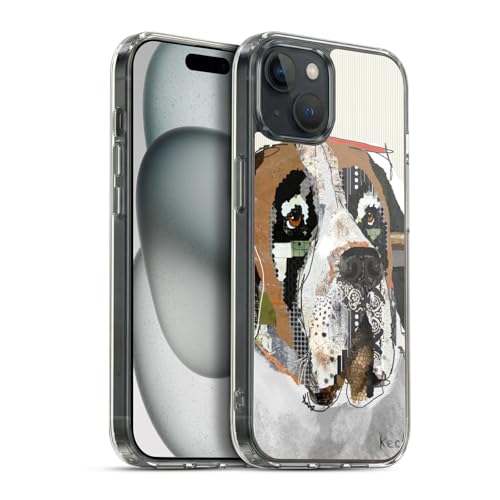 Head Case Designs Officially Licensed Michel Keck Saint Bernard Dogs 2 Gel Case [Military Grade Protection] Compatible with Apple iPhone 15 Plus and Compatible with MagSafe