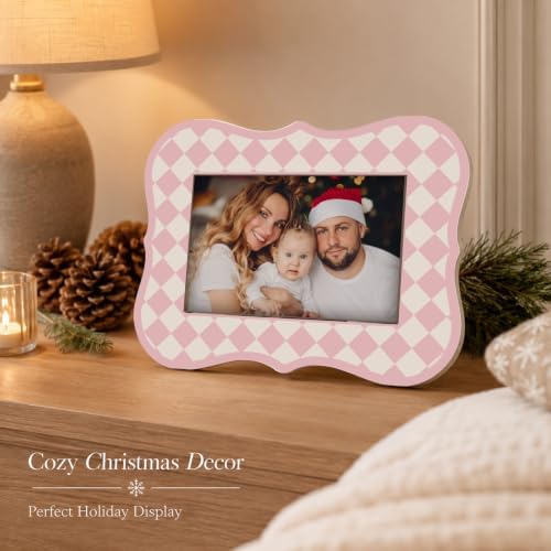 Pink Baby Picture Frame Fits 4x6 Inch Photo, Decorative Lace Wooden Photo Frame for Baby Girl Nursery, Tabletop Keepsake Picture Frame, Nursery Room Decor - A07 — 사진 4
