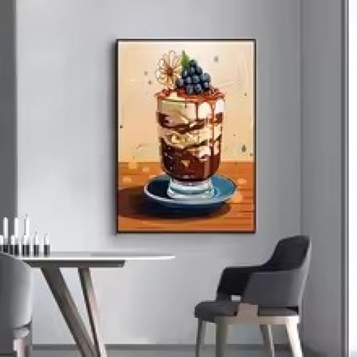 Affiche Cuisine Chocolat et Gâteau - Cadre Tableau Salon Toile Murale