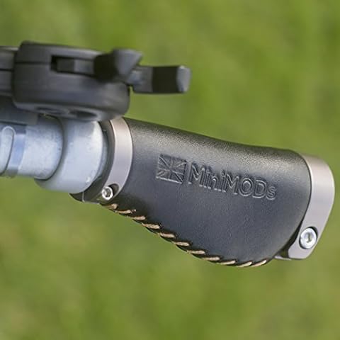 MiniMod's Short Ergonomic BROMPTON Leather Grips M/H/S type Handlebar BLACK Cover