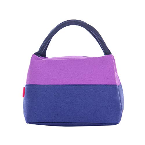 Huangou Fashion Durable and Insulated Lunch Box for Women Insulated Cute Lunch Bag Girls - Picnic Case Carry Tote Storage Bag 9x24x16cm Purple