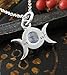 Little Triple Moon Goddess Charm Pendant, Handmade, 100% Sterling Silver with Moonstone