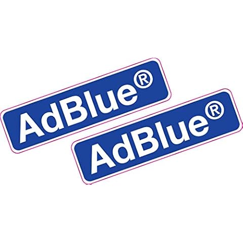 2 x AdBlue Printed Vinyl Stickers 80mm x 24mm Car Van Diesel Fuel Additive Can Eco Taxi Cover