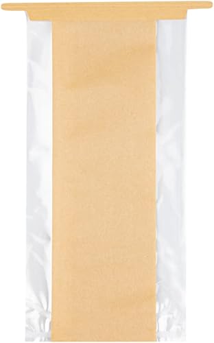 Miniatura 2 de Restaurantware - Bag Tek - Bolsas de corbata de estaño kraft de 4.6 x 3.5 x 12.5 pulgadas, 100 bolsas resellables para panadería - Fondo plano, para