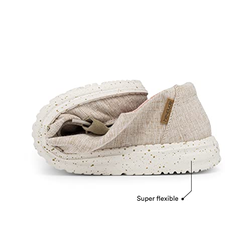 Hey Dude Women's Wendy Chambray White Nut Size 9 | Women’s Shoes | Women’s Lace Up Loafers | Comfortable & Light-Weight #TOP4