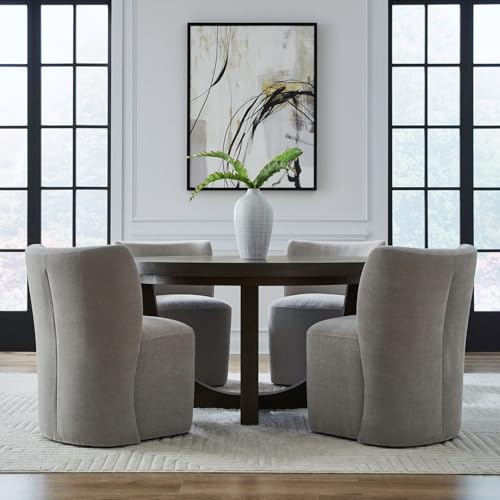 Liberty Furniture Accent Dining Chairs with Castors - Rounded Back - Truffle Upholstry - Set of Four by LIBERTY FURNITURE INDUSTRIES, INC. - Used condition - Image 2