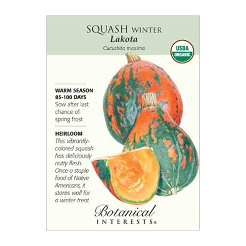 Organic Lakota Winter Squash Seeds - 2 Grams - Botanical Interests Organic Lakota Winter Squash Seeds - 2 Grams - Botanical Interests
