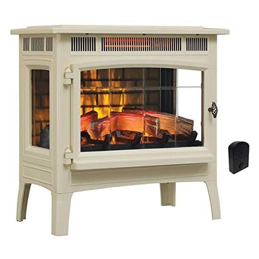 Duraflame 3D Infrared Electric Fireplace Stove with Remote Control, Cream & Crackler - DFI-5010-04 & CS-FC