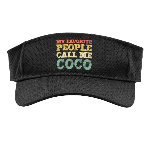 My Favorite People Call Me Coco Vintage Sport Sun Visor, Adult, One Size, Black