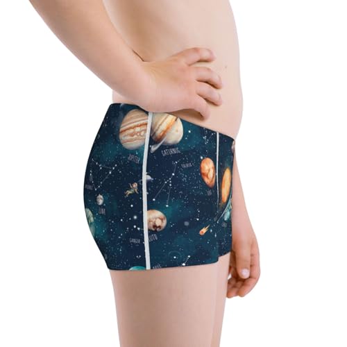 Boys' Cotton Boxer Brief Soft Underwear-Solar System And Planets2