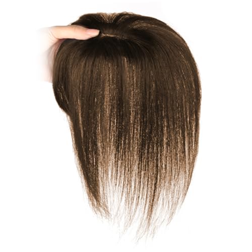 Topper de cabello para mujeres, toppers de cabello humano de 9.8 pulgadas de largo, toppers para el cabello para el cabello marrón, piezas de cabello para mujeres, topper de cabello humano, extension