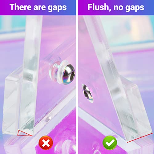 Qmeeki Acrylic Coffee Table, Glass Coffee Table,Iridescent Glass End Table Round Clear Coffee Table For Home Living Room Office Reception #TOP3