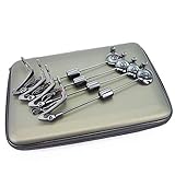 VIKKA 4pcs Fishing Bite Alarms Fishing Swinger Set Carp Fishing Bite Indicator Outdoor Fishing Rod Swinger LED Illuminated Swinger Fishing Tackle Accessory with Zipped Case (Black)