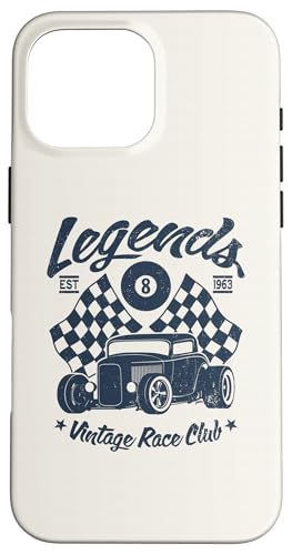 ヴィンテージスタイルのカーレーシングクラブ、自動車愛好家向けグラフィック。 スマホケース iPhone 16 Pro Max 用