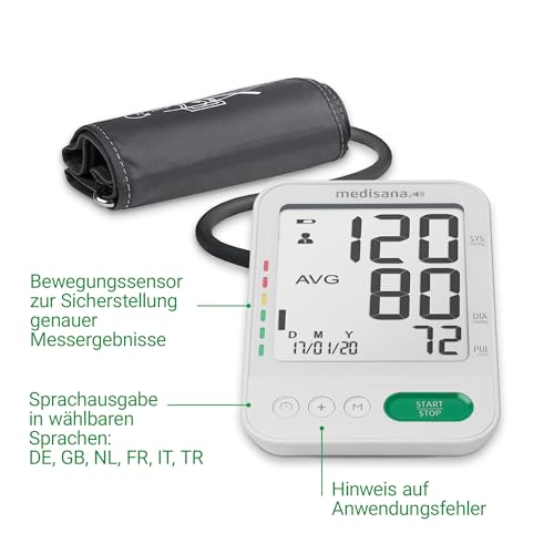 Medisana Blutdruckmessgerät BU 586 Voice mit Sprachausgabe und Speicherfunktion