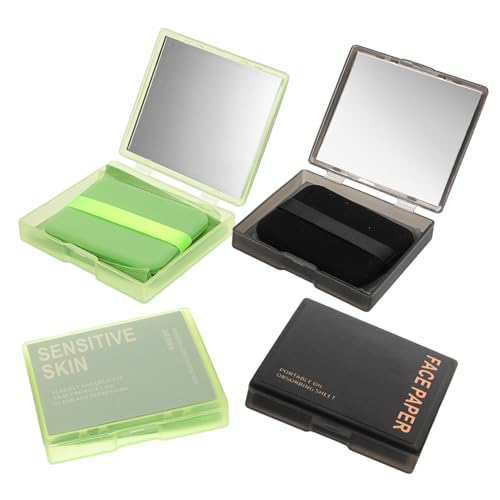 minkissy Gesichtsöl-absorbierende Blätter Mit Kompaktspiegel Und Puff Für Ölkontrolle Und Klare Haut Für Reisen Und Tägliche Anwendung