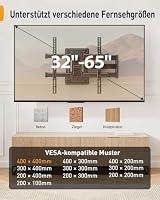 Perlegear TV Wandhalterung Schwenkbar, für 32-65 Zoll Fernseher 60 kg – Ansicht 2