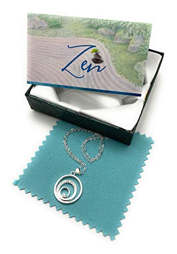 Smiling Wisdom - Balance Joy Happiness Serenity Mini Keepsake Greeting Card and Balancing Rounds Necklace -Woman Friend - Zen - Circles