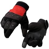 Milwaukee Leather SH76102 Men's Black and Red Textile Mesh Motorcycle Mechanics Hand Gloves W/Amara Cloth Bottom - Large