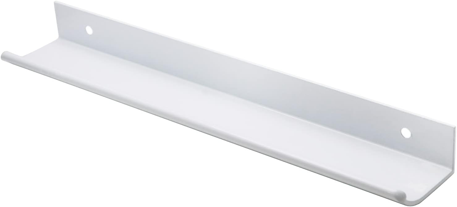 7.87 Inch White Curved Edge Finger Pulls 10Pcs, 6.3 Inch Hole Spacing, Aluminum Alloy Funiture Pull, Back Mount Concealed Handles for Cabinets, Cupboard, Drawer, Dresser, Wardrobe