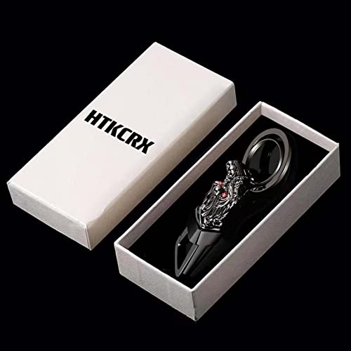 Htkcrx Dragon Keychain Cool Car Fans Heavy Duty Zinc Alloy Metal Key Chain For Men And Women With Gift Box (Black) #TOP6