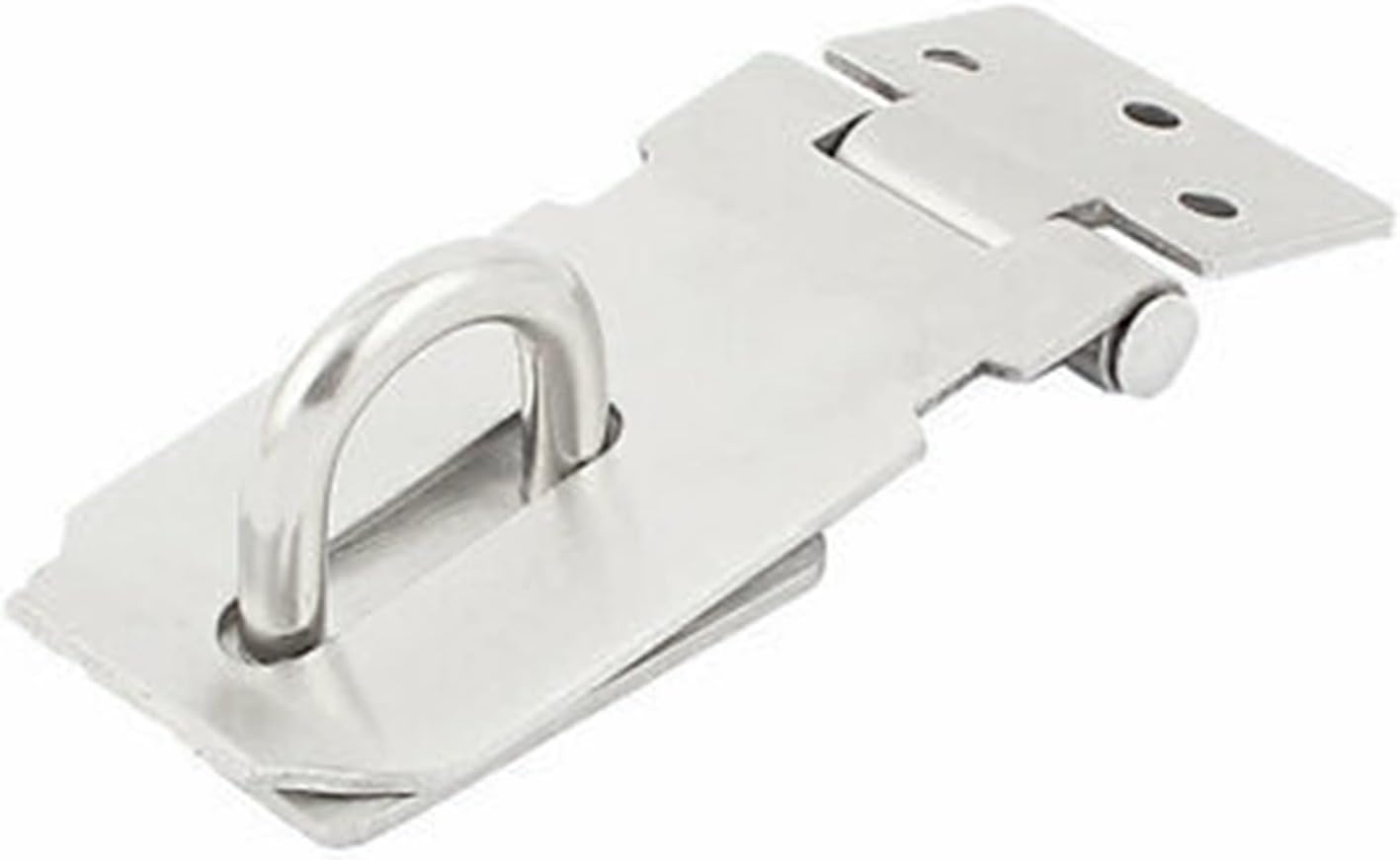 Cabinet Cupboard Gate Door Latch Lock Padlock Metal Hasp Staple Silver Tone 1Set