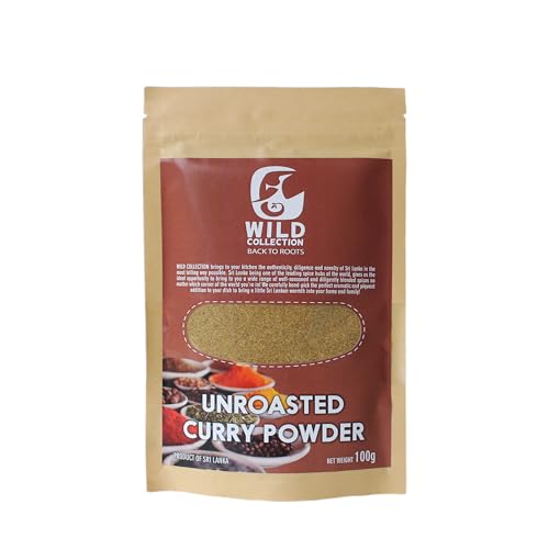 Wild Collection Sri Lankan Authentic Unroasted | Roasted Curry Powder Product of Sri Lanka (100g, Unroasted Curry Powder)