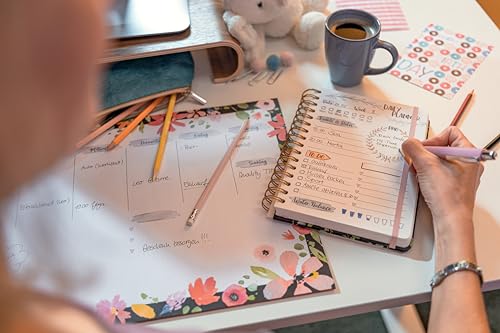 SIGEL JP200 Jolie Agenda sobremesa diaria sin fecha - Flower Love - 120 g/m² - 16,8 x 21,5 cm - hardcover - 240 páginas - negro, verde, rosa - imagen 7