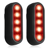 LED Blinklicht USB Aufladbar - 2er Sicherheit Licht Set für Kinder Schulranzen Nachtläufer Bergsteiger Hund Leuchtanhänger mit Clip - Dauerlicht und Blinklicht 3 Modes (Schwarz)