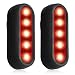 LED Blinklicht USB Aufladbar - 2er Sicherheit Licht Set für Kinder Schulranzen Nachtläufer Bergsteiger Hund Leuchtanhänger mit Clip - Dauerlicht und Blinklicht 3 Modes (Schwarz)