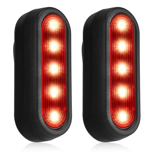 LED Blinklicht USB Aufladbar - 2er Sicherheit Licht Set für Kinder Schulranzen Nachtläufer Bergsteiger Hund Leuchtanhänger mit Clip - Dauerlicht und Blinklicht 3 Modes (Schwarz)