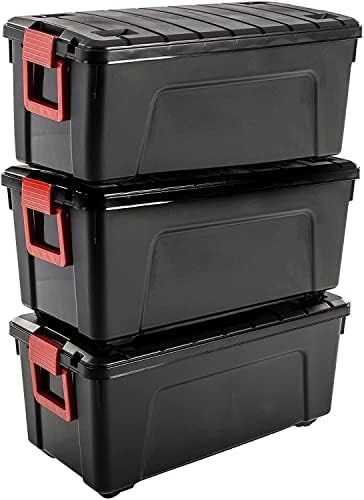Iris Ohyama, Set of 4, Storage boxes, 2 L, with snap closure, stackable, office, bedroom, Garage - Multi Box MBX-2 - Transparent