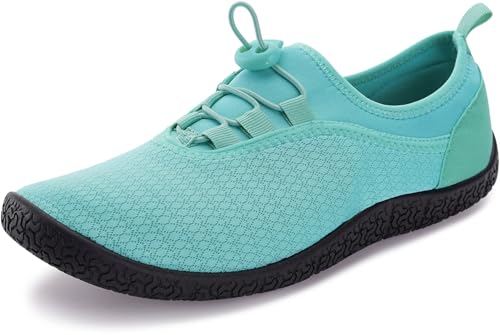 WHITIN Mens/Womens Water Shoes Swim Aqua Socks Size 7 Pool Quick Dry Zapatos de agua Barefoot Aerobics Beach Boat Sand Fishing Kayaking Ladies Wading Walking Green